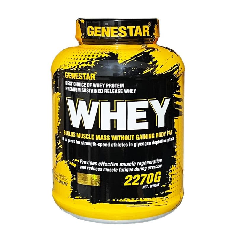 پودر پروتئین وی ژن استار 2270 گرم با طعم بیسکوئیت وانیل Genestar Whey Protein 2270 g