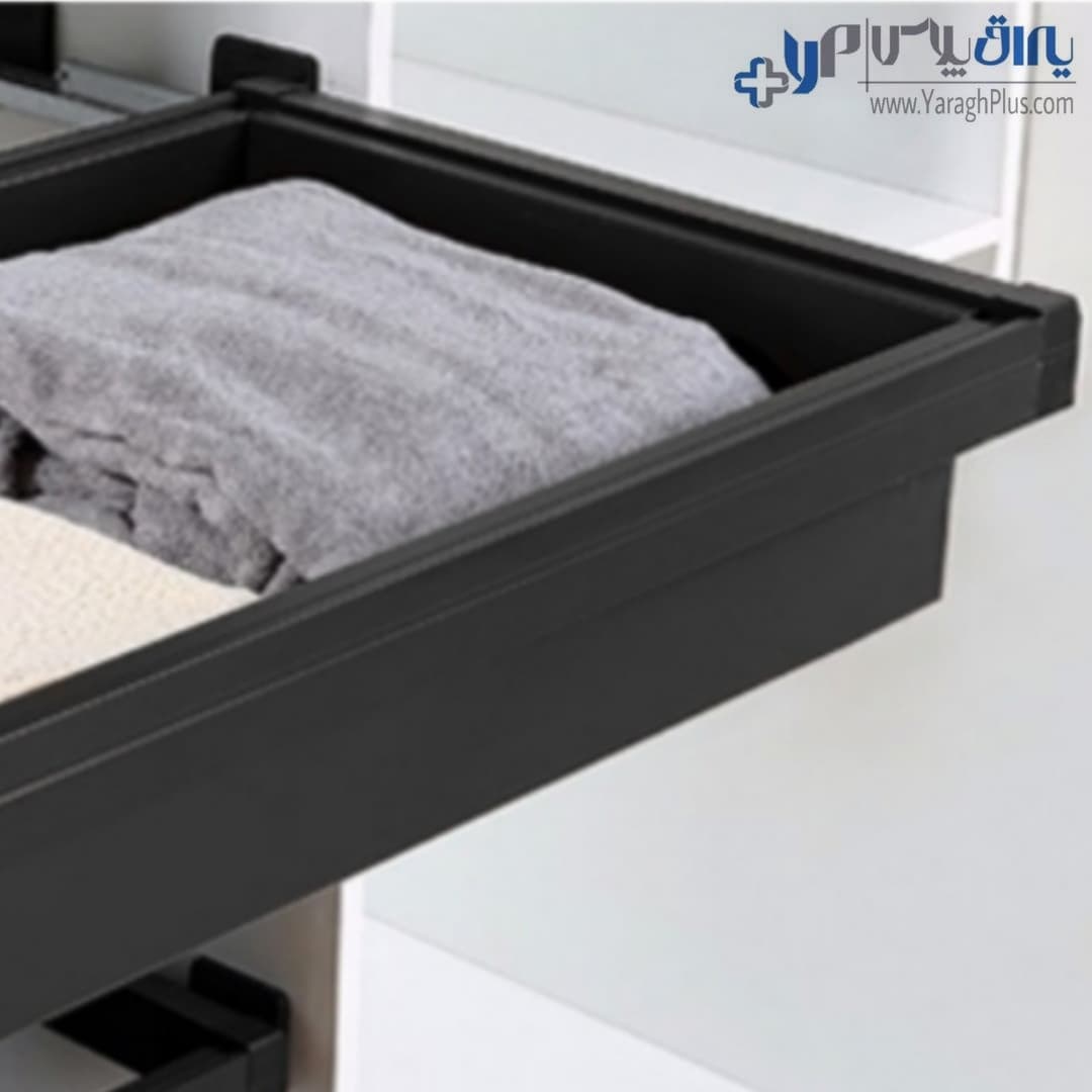 سبد فلزی ریلی داخل کمد لباس رنگ مشکی طرح ایتالین فانتونی j535 – j536