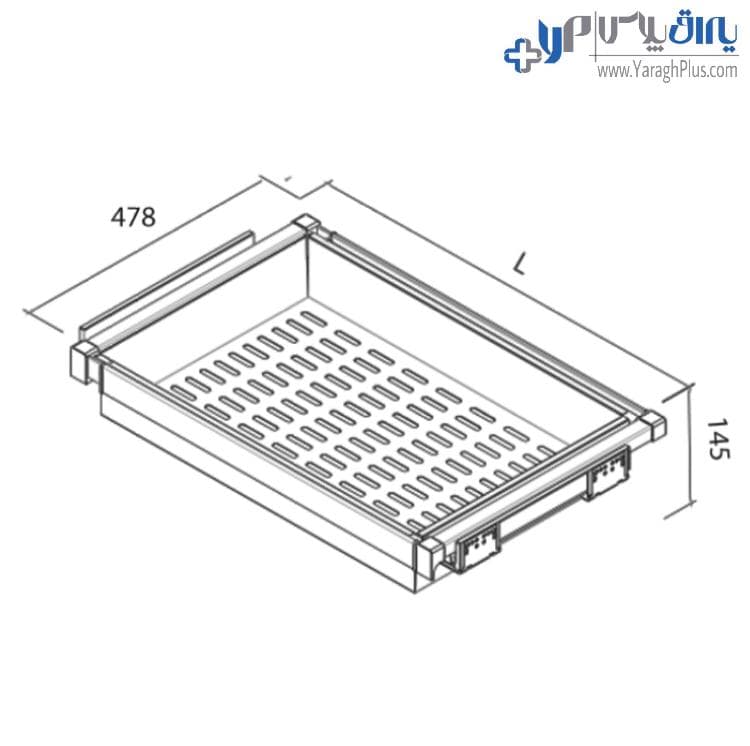 سبد فلزی ریلی داخل کمد لباس رنگ مشکی طرح ایتالین فانتونی j535 – j536 — تصویر ۲
