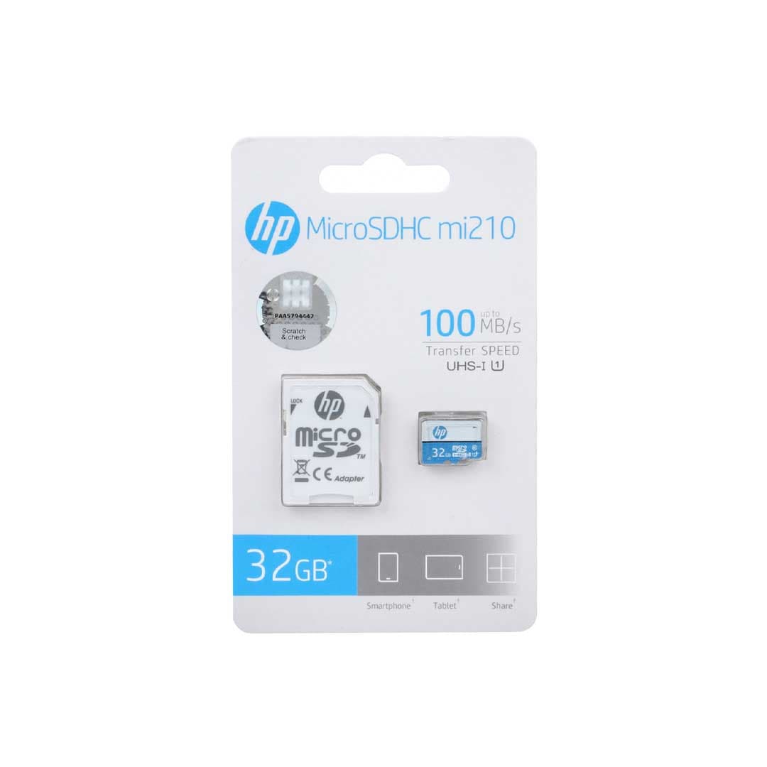کارت حافظه MicroSDXC اچ پی مدل MI210 U1 کلاس 10 سرعت 100MBps با ظرفیت 32 گیگابایت
