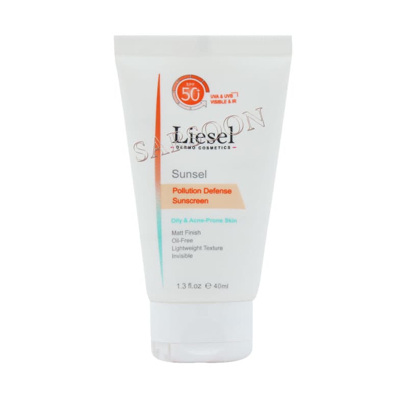 ضدآفتاب سانسل پوست چرب بژ طبیعی لایسل 40 میلی لیتر Liesel Sunsel Oily Skin Sunscreen Cream SPF50+ 40 ml — تصویر ۲