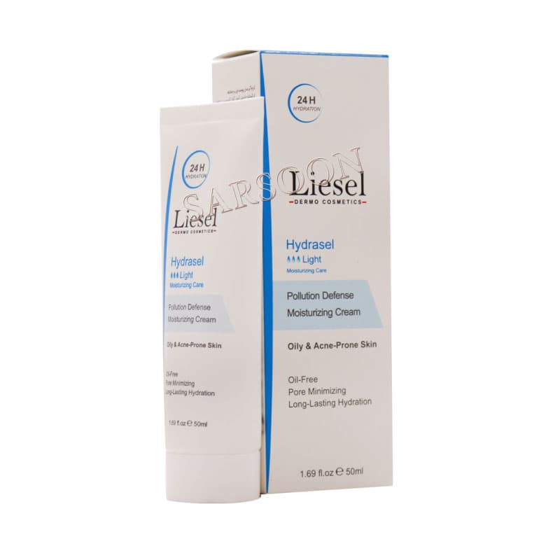 کرم آبرسان لایت هیدراسل لایسل مناسب پوست چرب و مختلط 50 میلی لیتر Liesel Moisturizing Cream Model Hydrasel Light For Oily Skin 50 Ml
