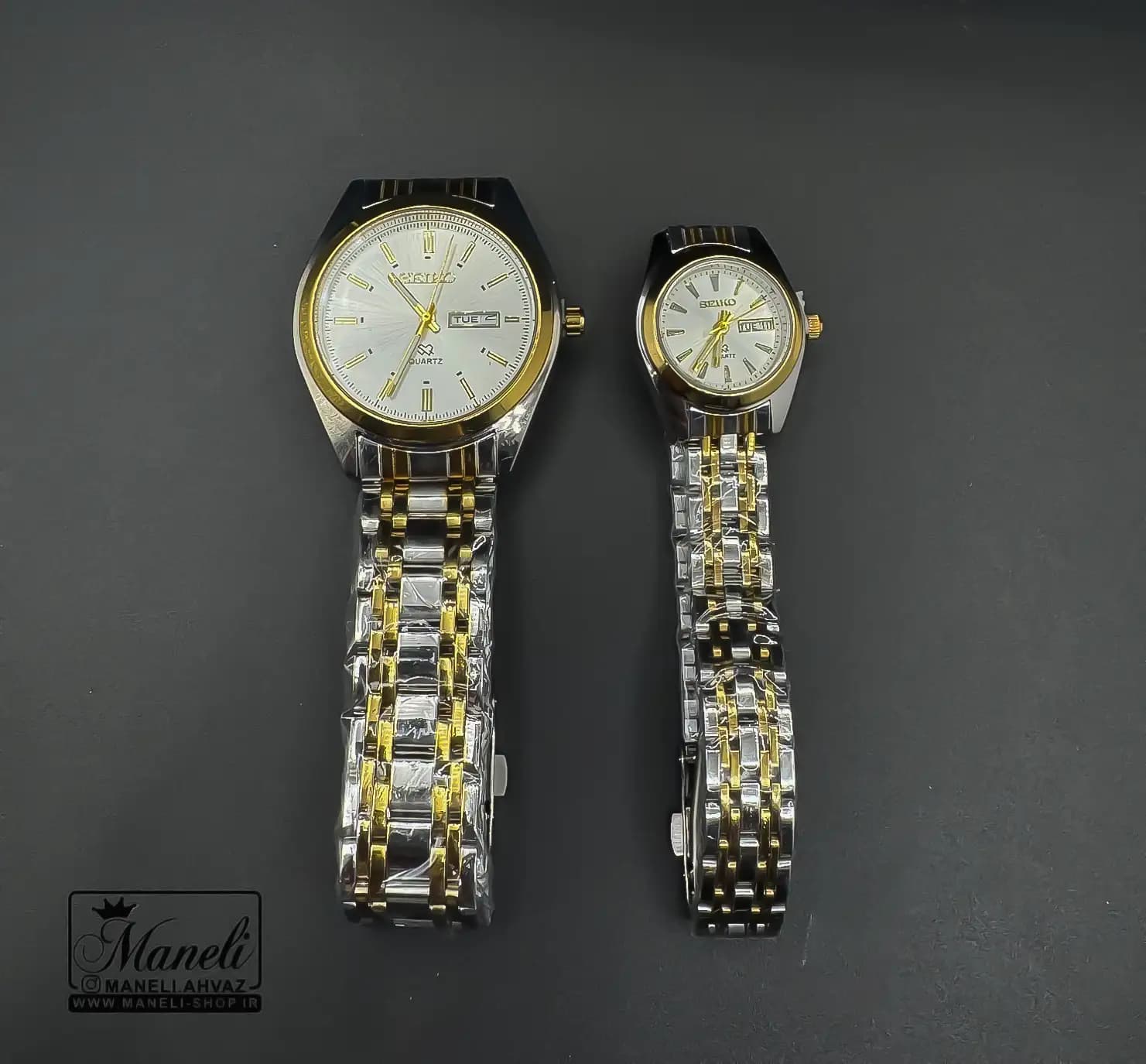 ست ساعت سیکو (SEIKO) زنانه و مردانه سیلور و طلایی قیمت اقتصادی