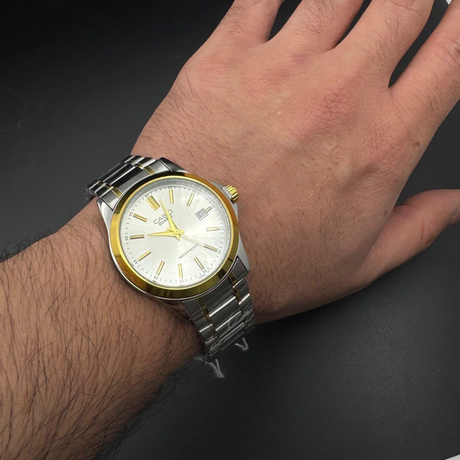 ساعت (کاسیو) casio مردانه دورنگ سیلور و طلایی — تصویر ۲
