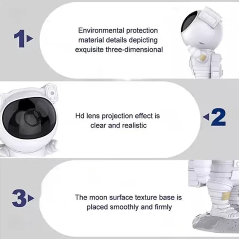 چراغ خواب طرح فضانورد اسپیکردار Astronaut Starry Sky Projector Night Light — تصویر ۲