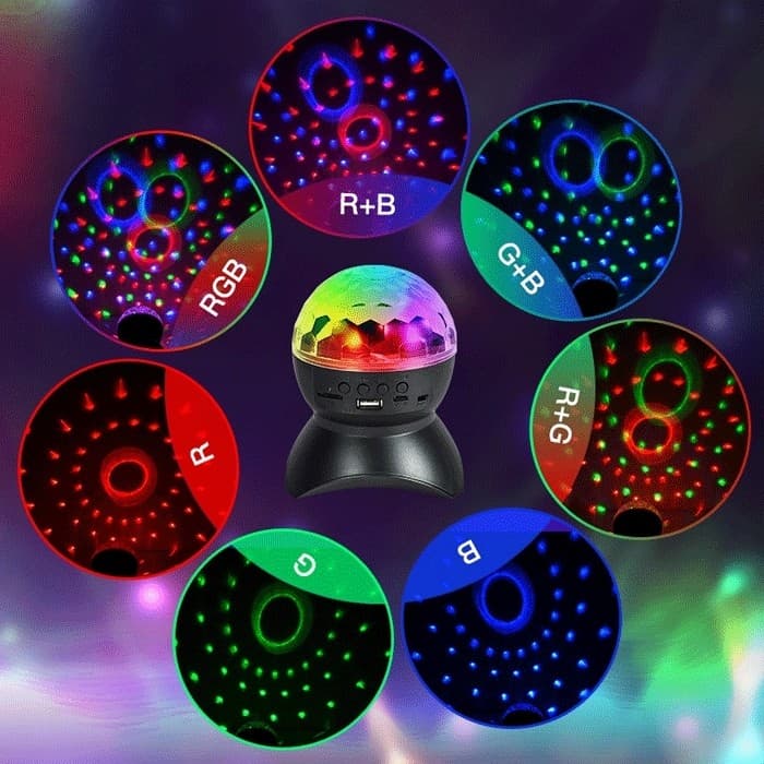 رقص نور رومیزی و اسپیکر بلوتوثی مدل XY-890 نورپردازی 360 درجه — تصویر ۶