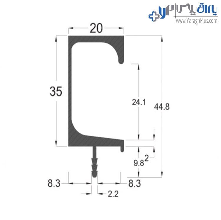 دستگیره شاخهای G فرم 3 متری فانتونی L251 – L252 – L253 – L254 — تصویر ۲
