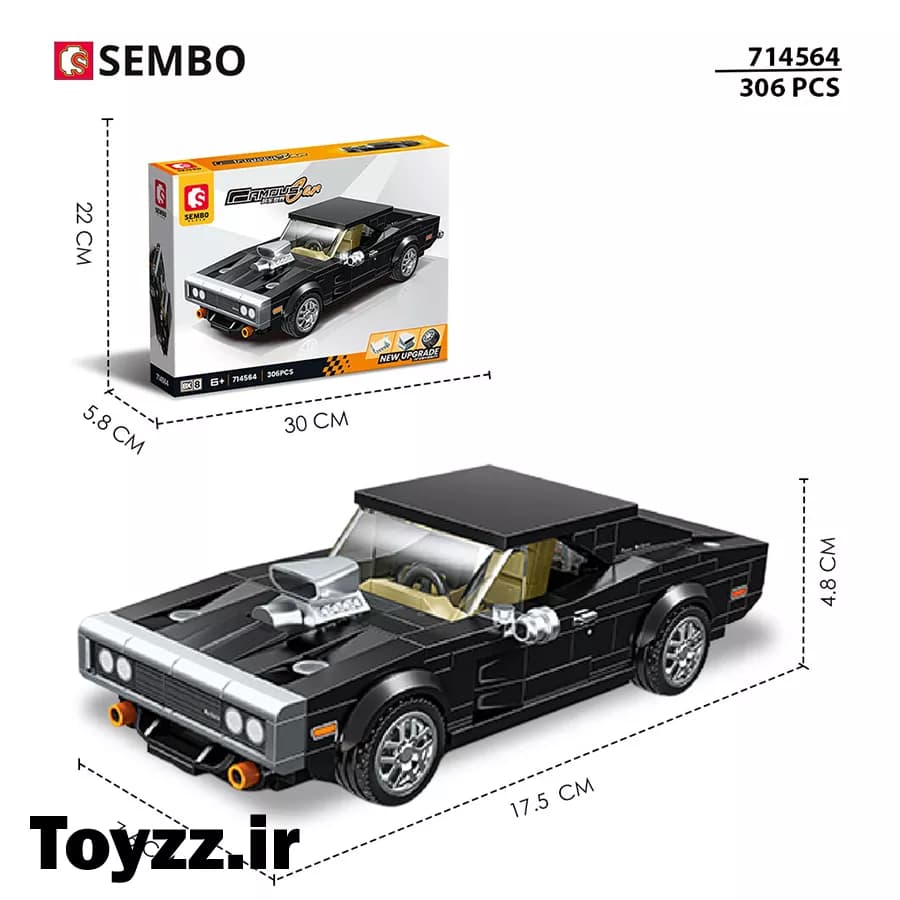 ساختنی لگو ماشین برند سمبو بلاک مدل SEMBO BLOCK FAMOUS CAR 714564