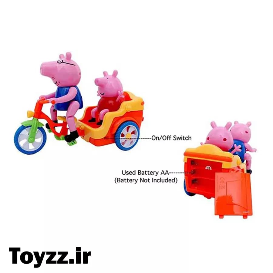 اسباب بازی موزیکال و چراغدار طرح سه چرخه پپا خوکه مدل Daddy Pigs Tricycle — تصویر ۴