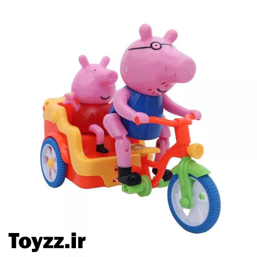 اسباب بازی موزیکال و چراغدار طرح سه چرخه پپا خوکه مدل Daddy Pigs Tricycle — تصویر ۲