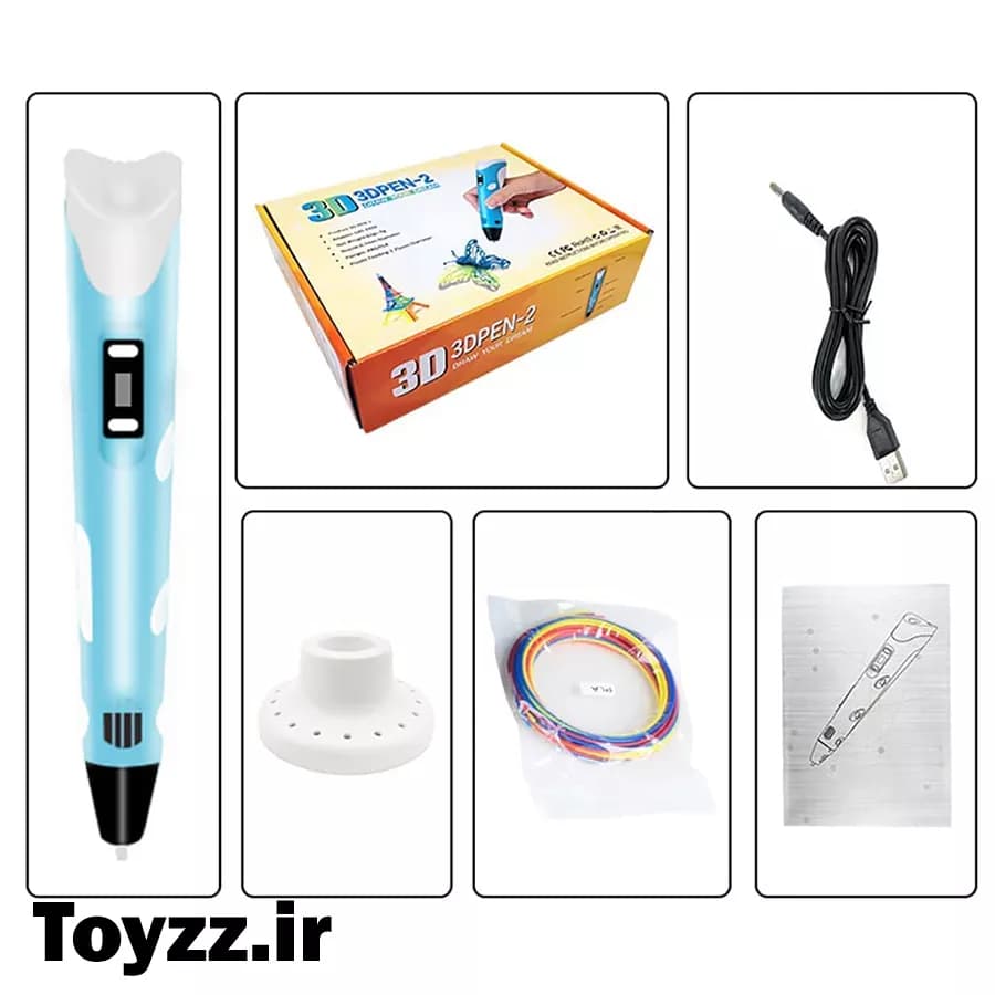 قلم طراحی سه بعدی اصلی مدل 3D printing pen 2 — تصویر ۲