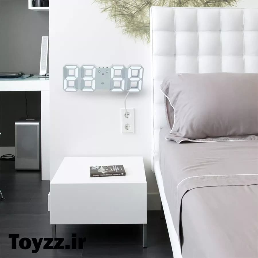 ساعت دیواری و رومیزی سه بعدی 3D LED Clock دارای زنگ بیداری تاریخ و دمای محیط — تصویر ۶
