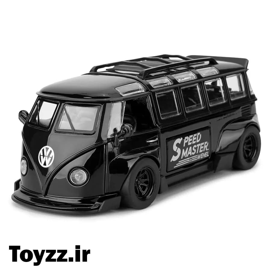 ماکت ماشین فلزی طرح فولکس واگن مدل Volkswagen Bus Transporter مشکی