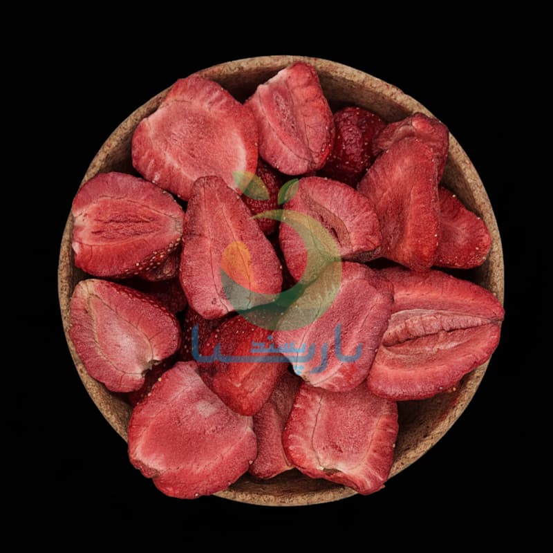 توت فرنگی فله ای دو نیم فریزدرای
