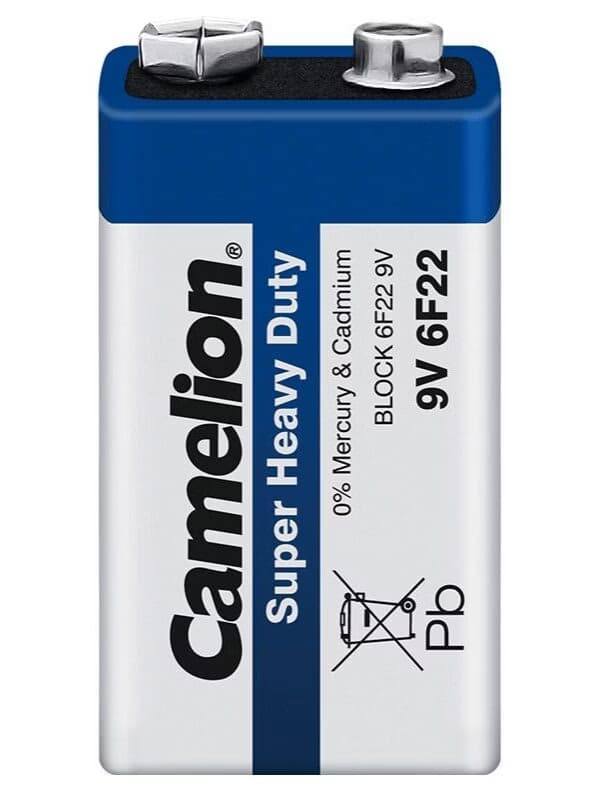 باتری کتابی 9 ولت معمولی کارتی کملیون Camelion | انرژی قابل‌اعتماد برای دستگاه‌های شما