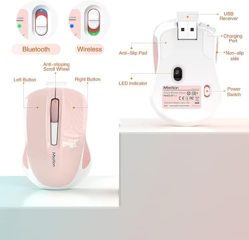 موس وایرلس و بلوتوثی میشن Mouse Meetion Minigo BT — تصویر ۲