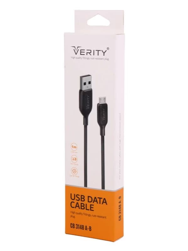 کابل تبدیل USB به microUSB وریتی مدل CB3148A-b طول 1 متر – انتخابی هوشمندانه برای شارژ و انتقال داده