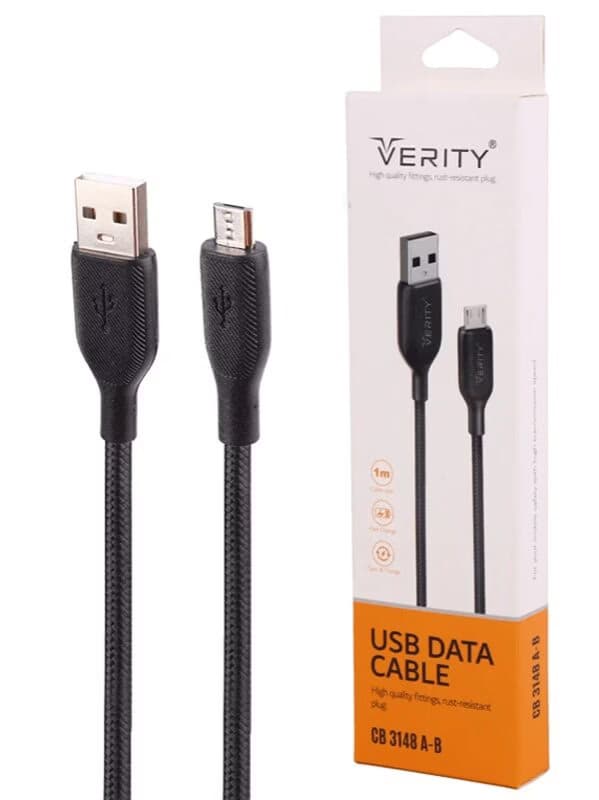 کابل تبدیل USB به microUSB وریتی مدل CB3148A-b طول 1 متر – انتخابی هوشمندانه برای شارژ و انتقال داده — تصویر ۲