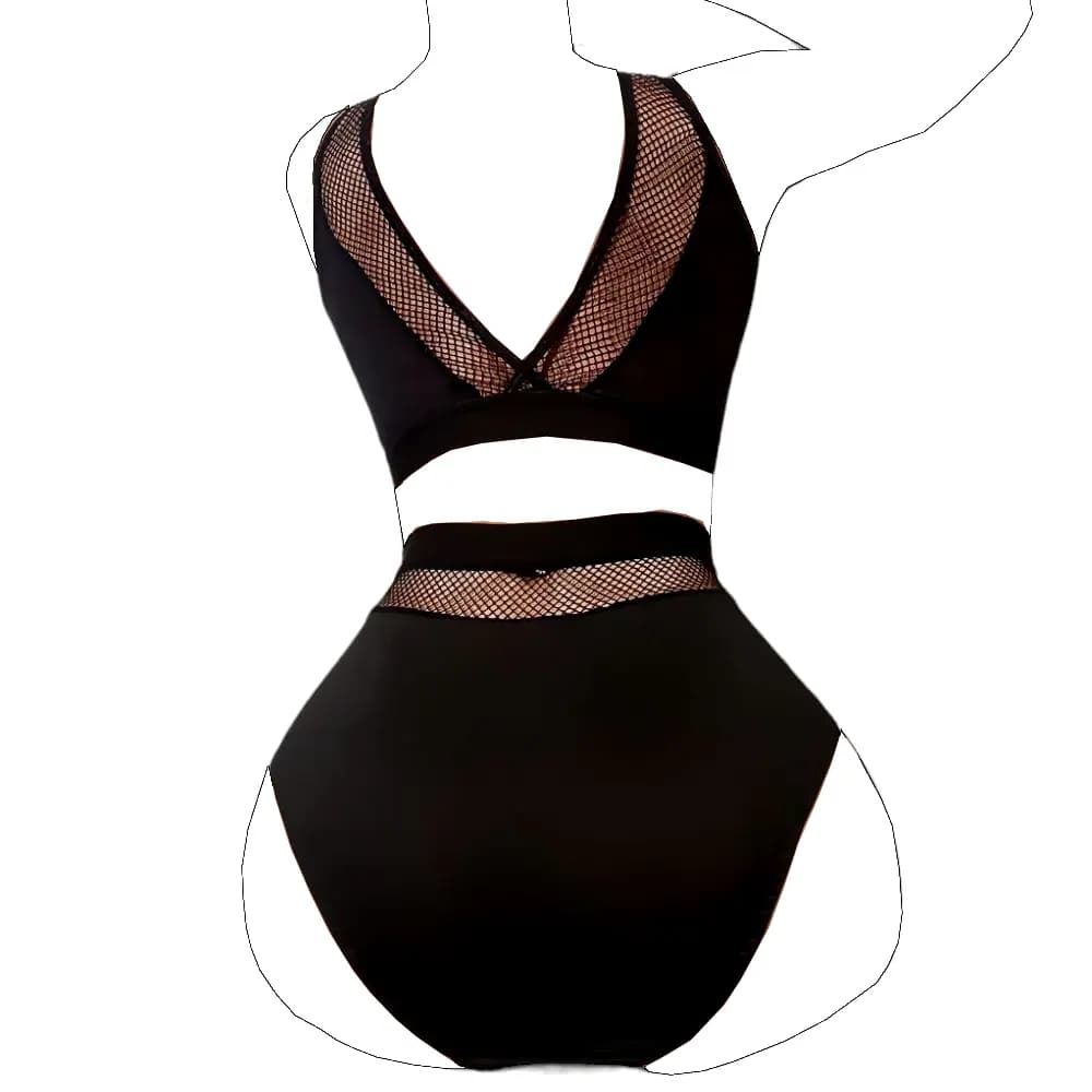 ست نیم تنه و شورت فانتزی لانه زنبوری k381 — تصویر ۳