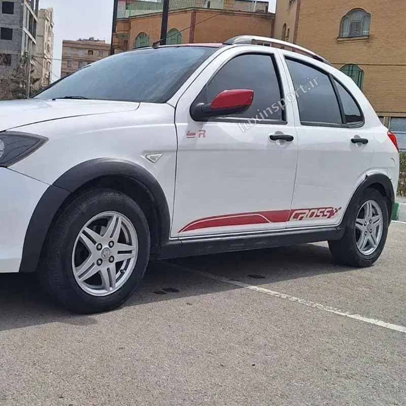 برچسب بدنه کوییک آر (R) مدل قدیم نوشته کراس قرمز – بسته 2 عددی (شش تیکه) — تصویر ۴