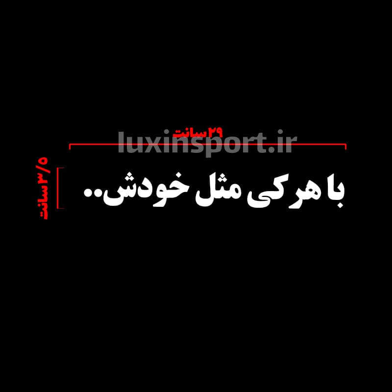 برچسب شیشه خودرو نوشته با هرکی مثل خودش… — تصویر ۲