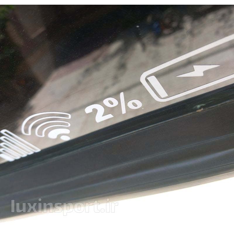 استیکر شیشه خودرو طرح باطری ضعیف low battery — تصویر ۳