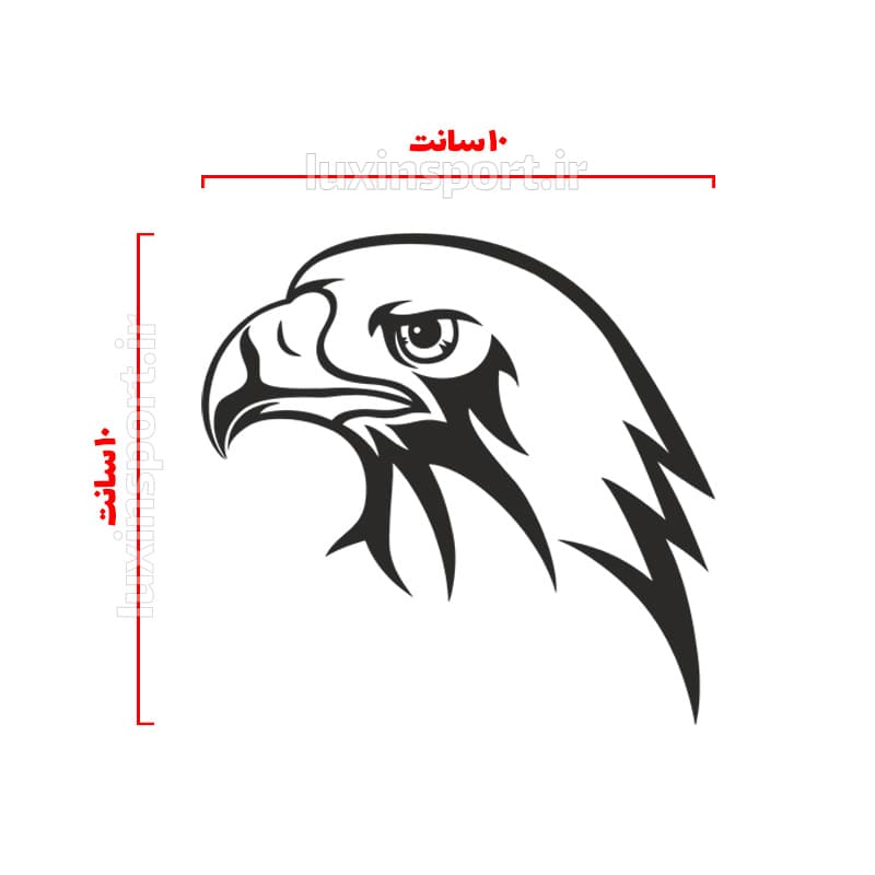 استیکر درب باک خودرو طرح عقاب رنگ مشکی — تصویر ۳