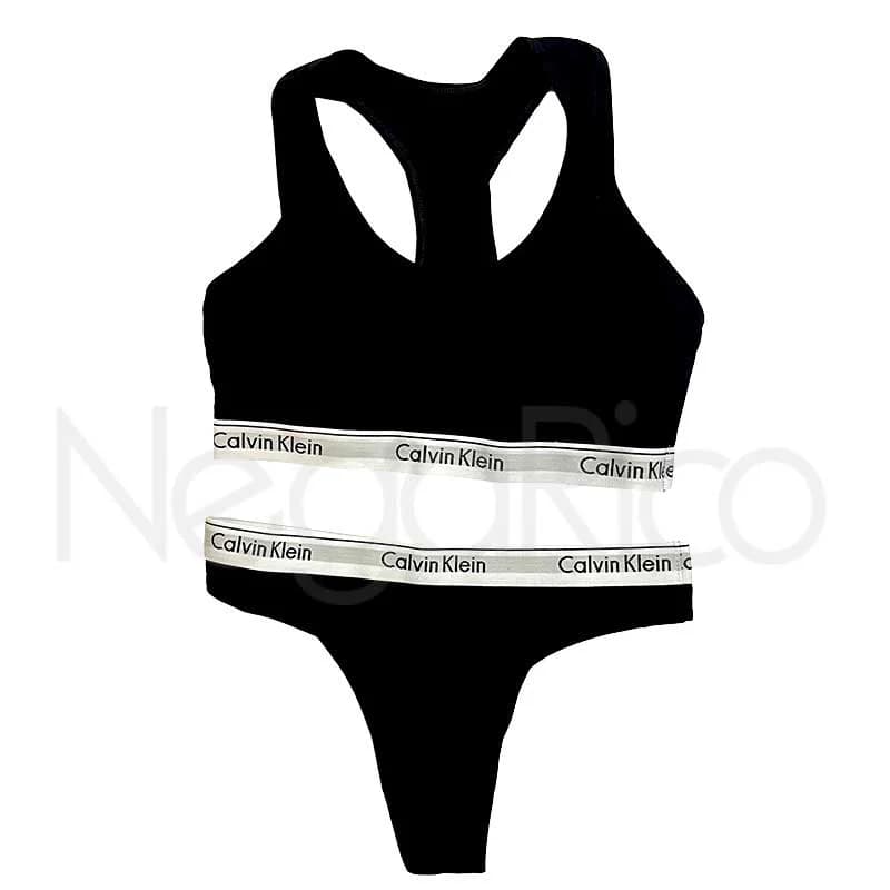 ست نیم تنه و شورت زنانه مشکی calvin klein
