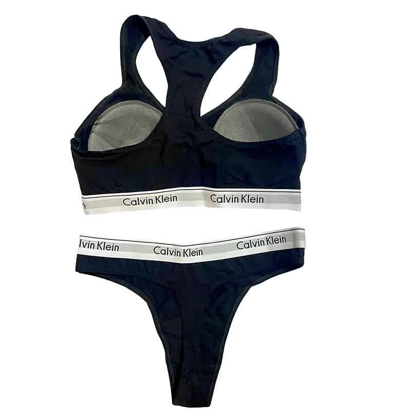 ست نیم تنه و شورت زنانه مشکی calvin klein — تصویر ۲