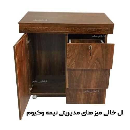 میز نیمه وکیوم مدیریتی منبت دار کد 221 — تصویر ۴