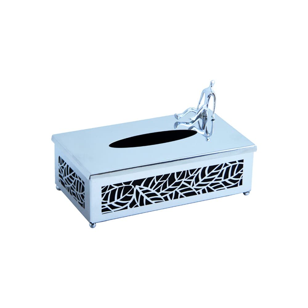 ست سطل و جا دستمال استیل مدل برگ ادمک کد SS-8003380035 — تصویر ۴