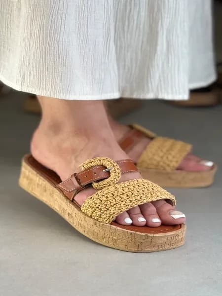 صندل رافيا مدل ساده — تصویر ۵
