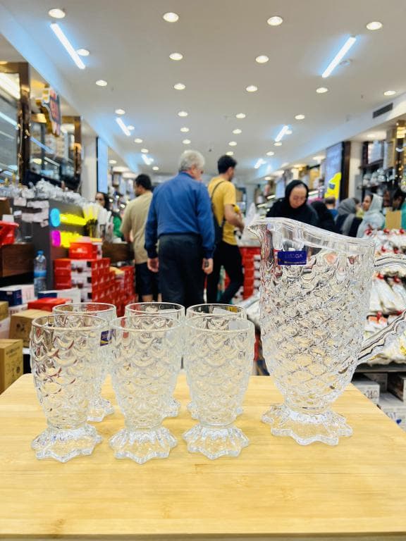 پارچ و لیوان 6 عددی کریستال برند دلی DSZB023/L7