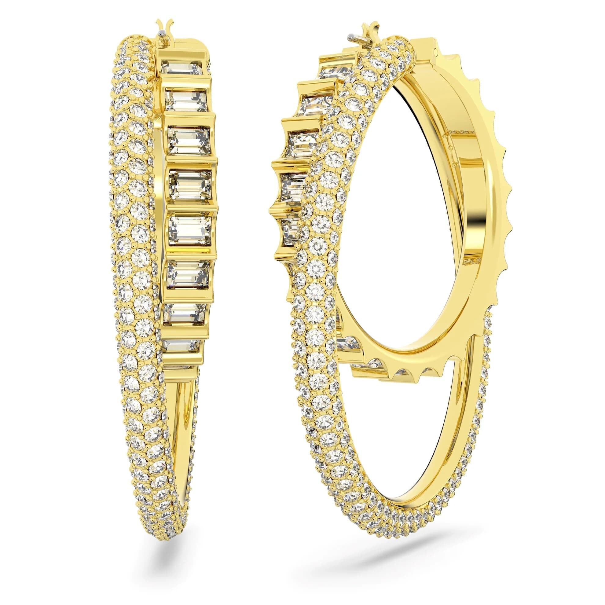 گوشواره طلایی سواروسکی اورجینال Swarovski Rota hoop earrings 5629906 — تصویر ۵