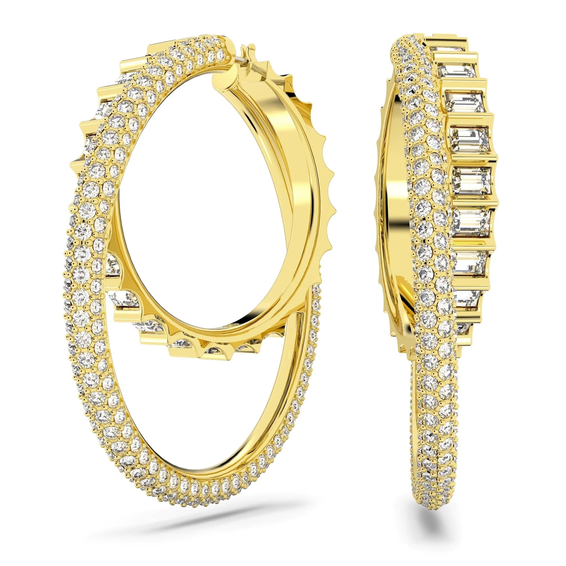 گوشواره طلایی سواروسکی اورجینال Swarovski Rota hoop earrings 5629906 — تصویر ۳