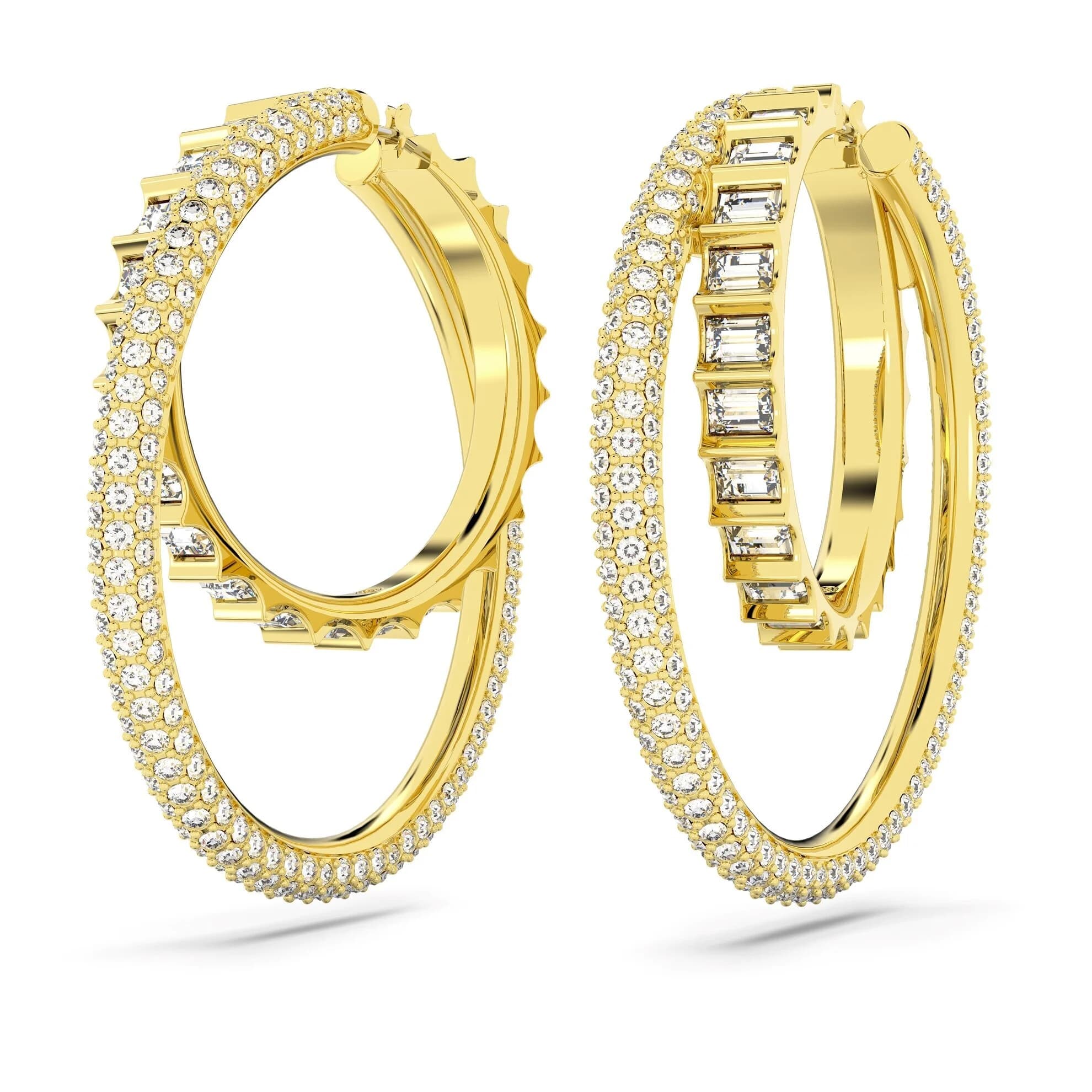 گوشواره طلایی سواروسکی اورجینال Swarovski Rota hoop earrings 5629906 — تصویر ۴