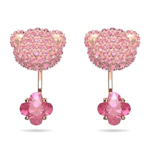 گوشواره صورتی سواروسکی اورجینال Swarovski Teddy küpe gömlekleri 5642982