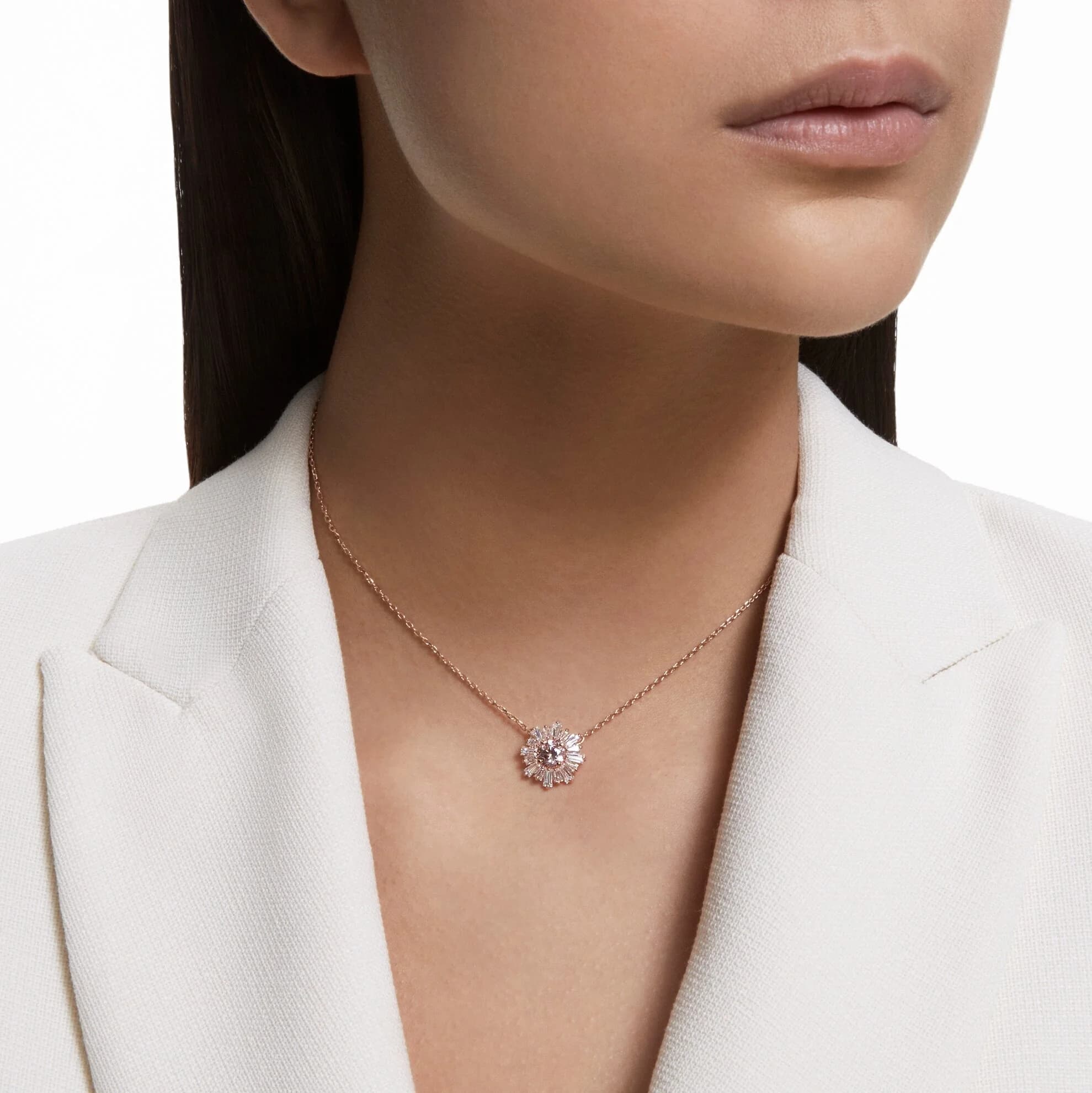 گردنبند صورتی سواروسکی اورجینال Swarovski Sunshine Kolye 5642961 — تصویر ۲