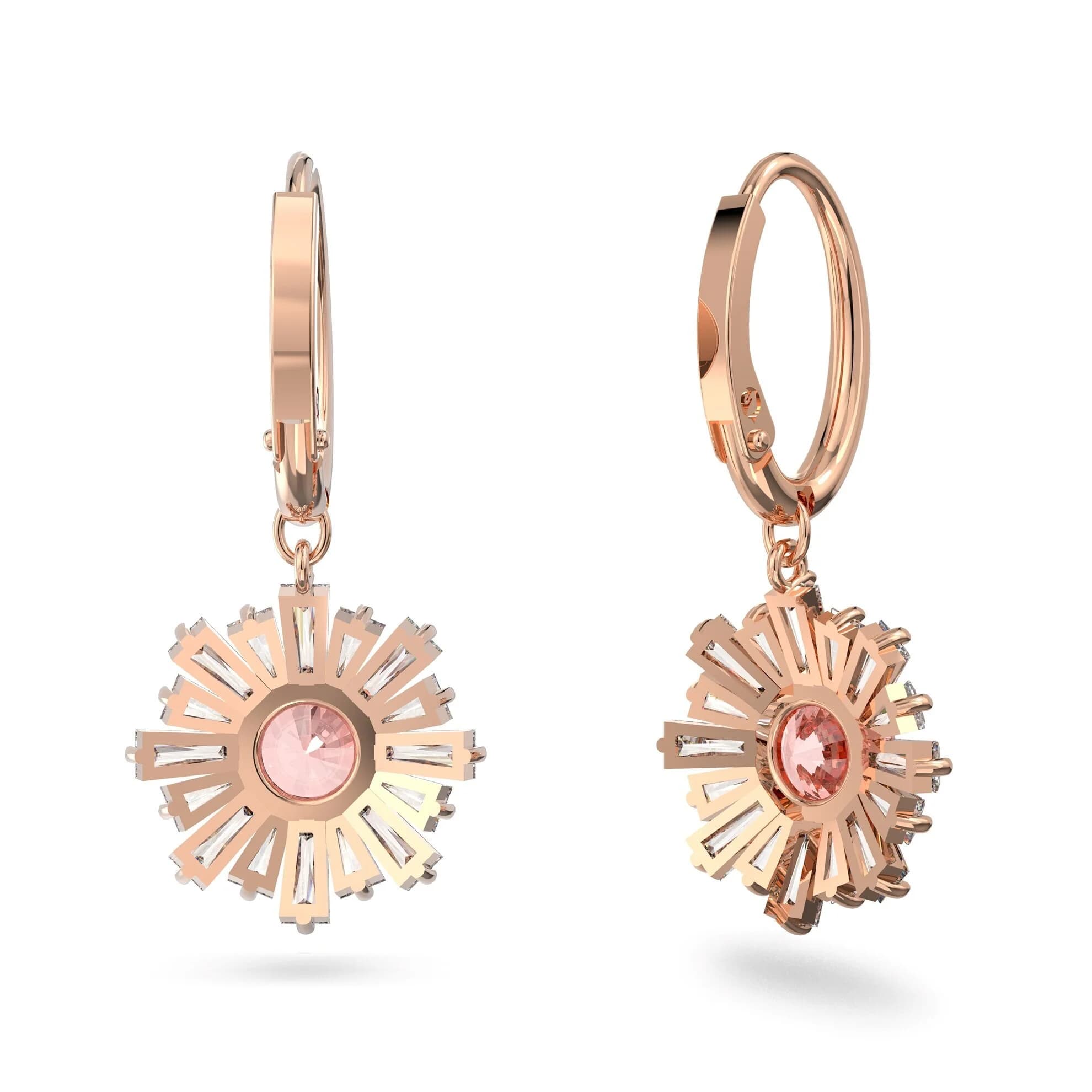 گوشواره صورتی سواروسکی اورجینال Swarovski Sunshine damla küpeler 5642965 — تصویر ۴