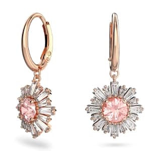 گوشواره صورتی سواروسکی اورجینال Swarovski Sunshine damla küpeler 5642965
