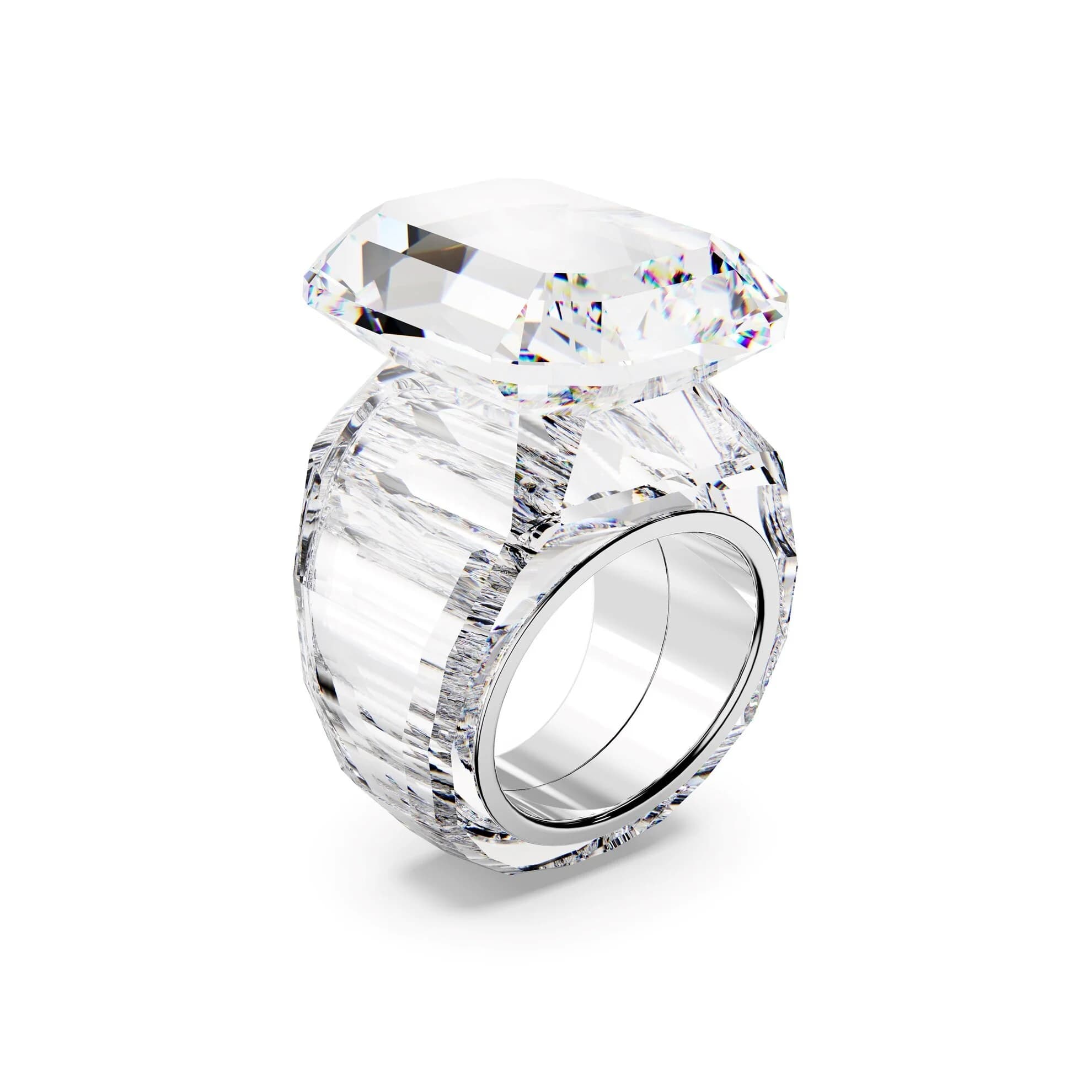 انگشتر سفید سواروسکی اورجینال Swarovski Lucent Kokteyl Yüzüğü — تصویر ۴
