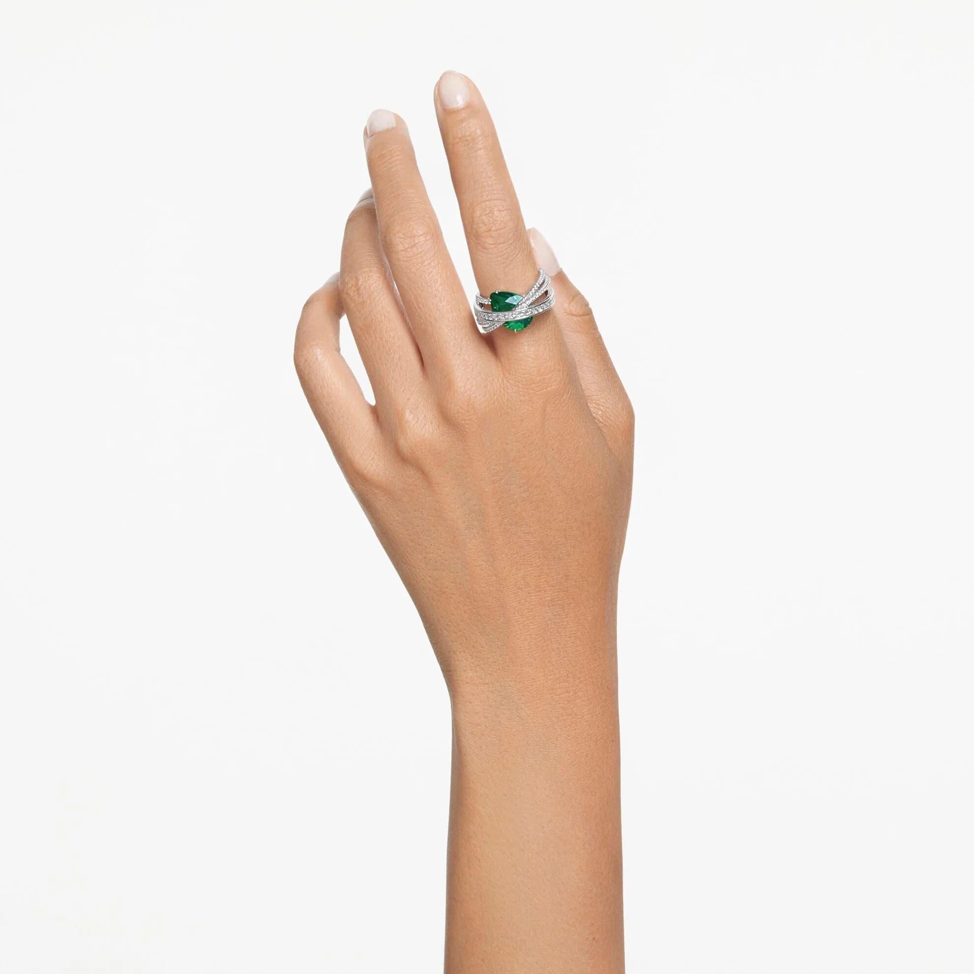 انگشتر سبز سواروسکی اورجینال Swarovski Hyperbola Kokteyl Yüzüğü — تصویر ۸