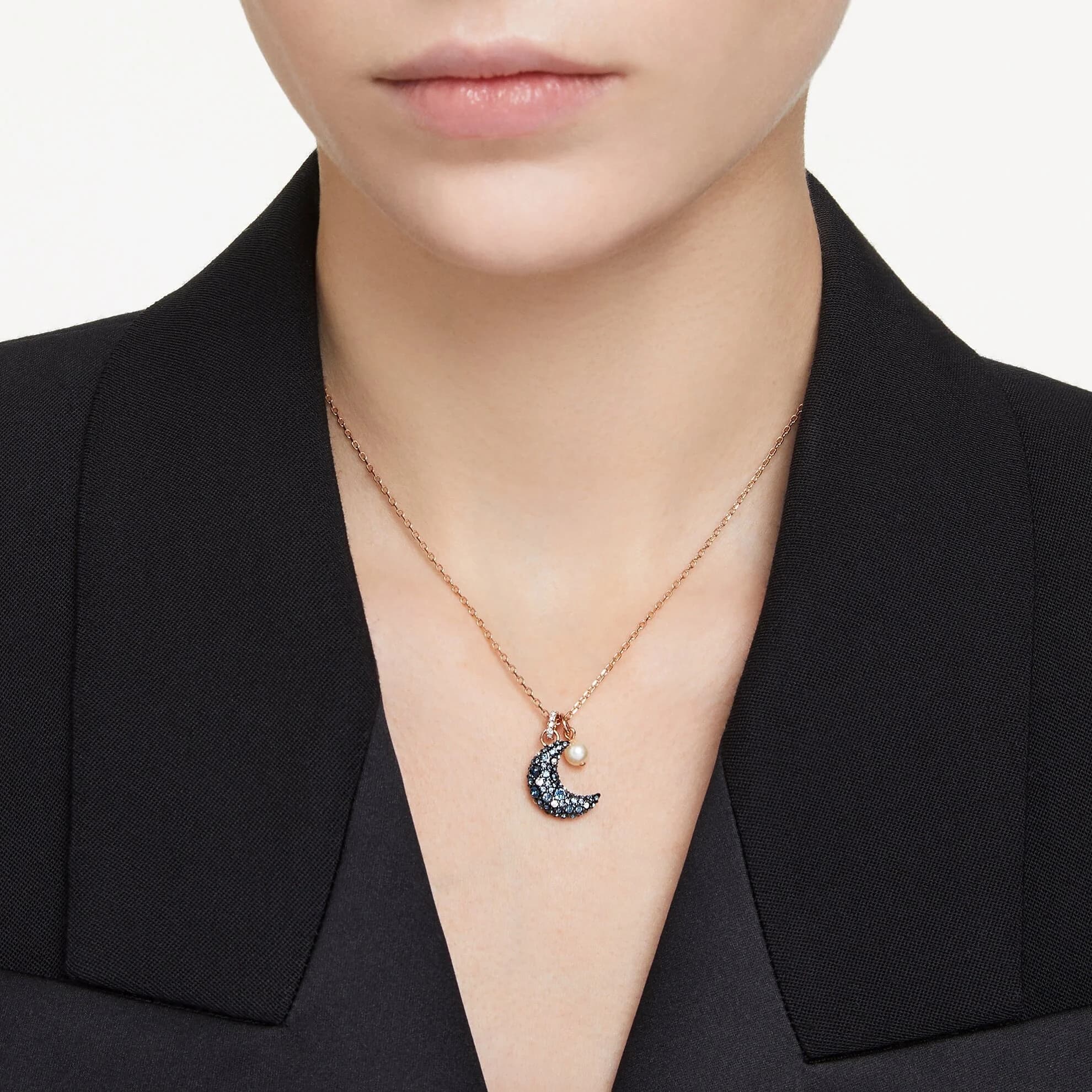گردنبند مشکی سواروسکی اورجینال Swarovski Luna Kolye 5671585 — تصویر ۲