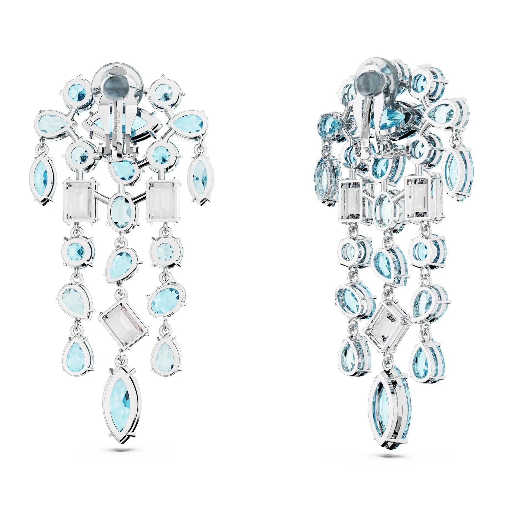 گوشواره ابی سواروسکی اورجینال Swarovski Gema Klipsli Küpeler 5666015 — تصویر ۴