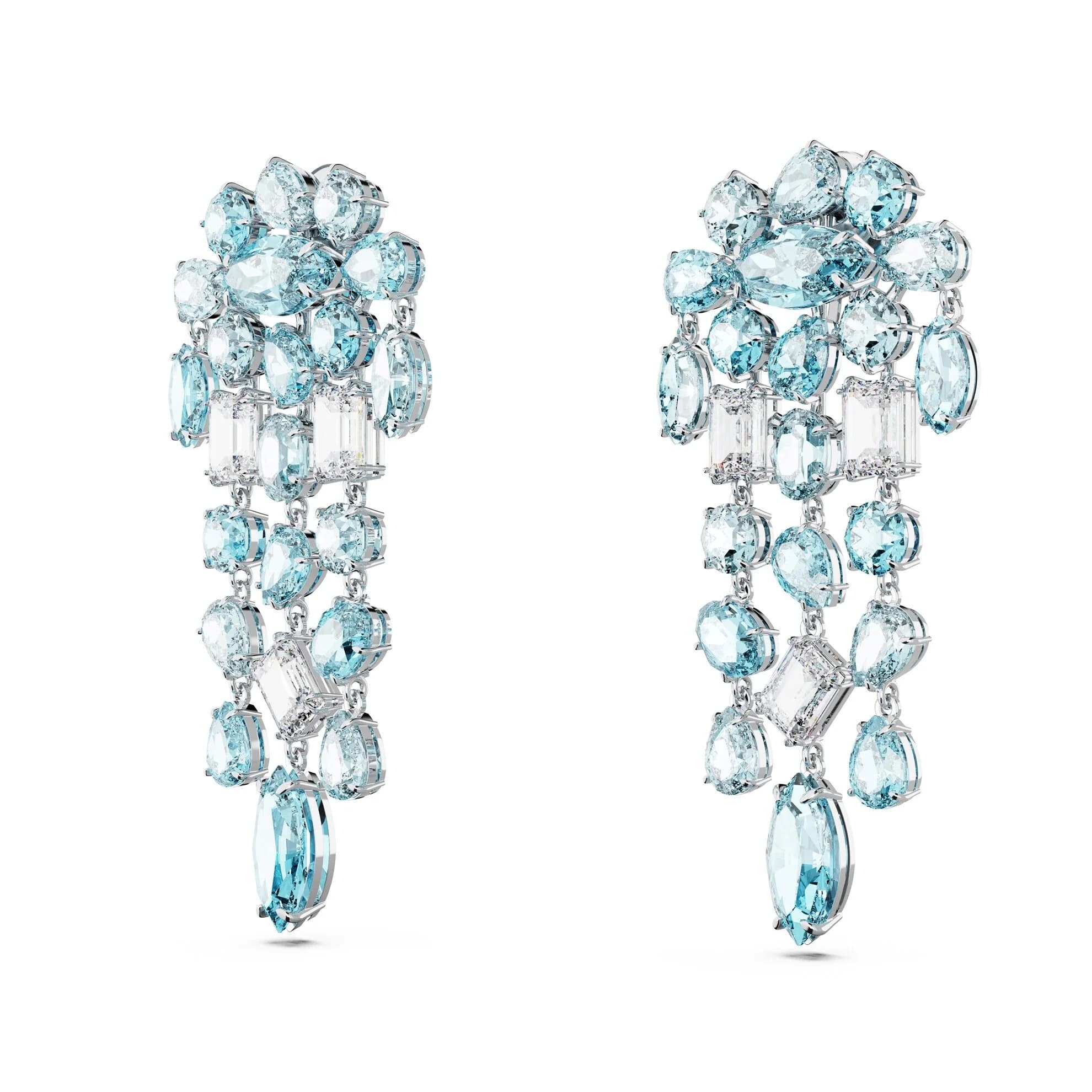 گوشواره ابی سواروسکی اورجینال Swarovski Gema Klipsli Küpeler 5666015 — تصویر ۵