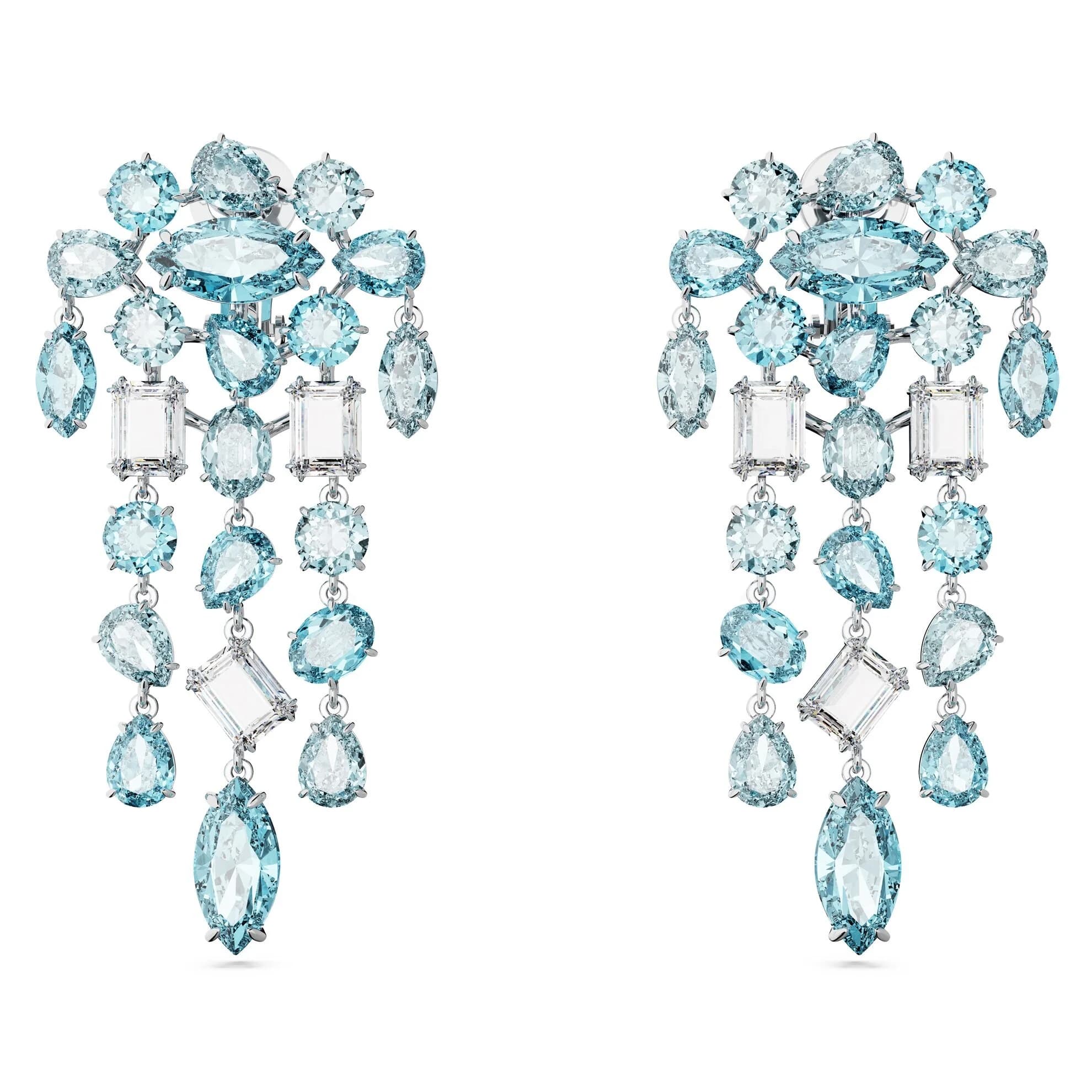 گوشواره ابی سواروسکی اورجینال Swarovski Gema Klipsli Küpeler 5666015 — تصویر ۳