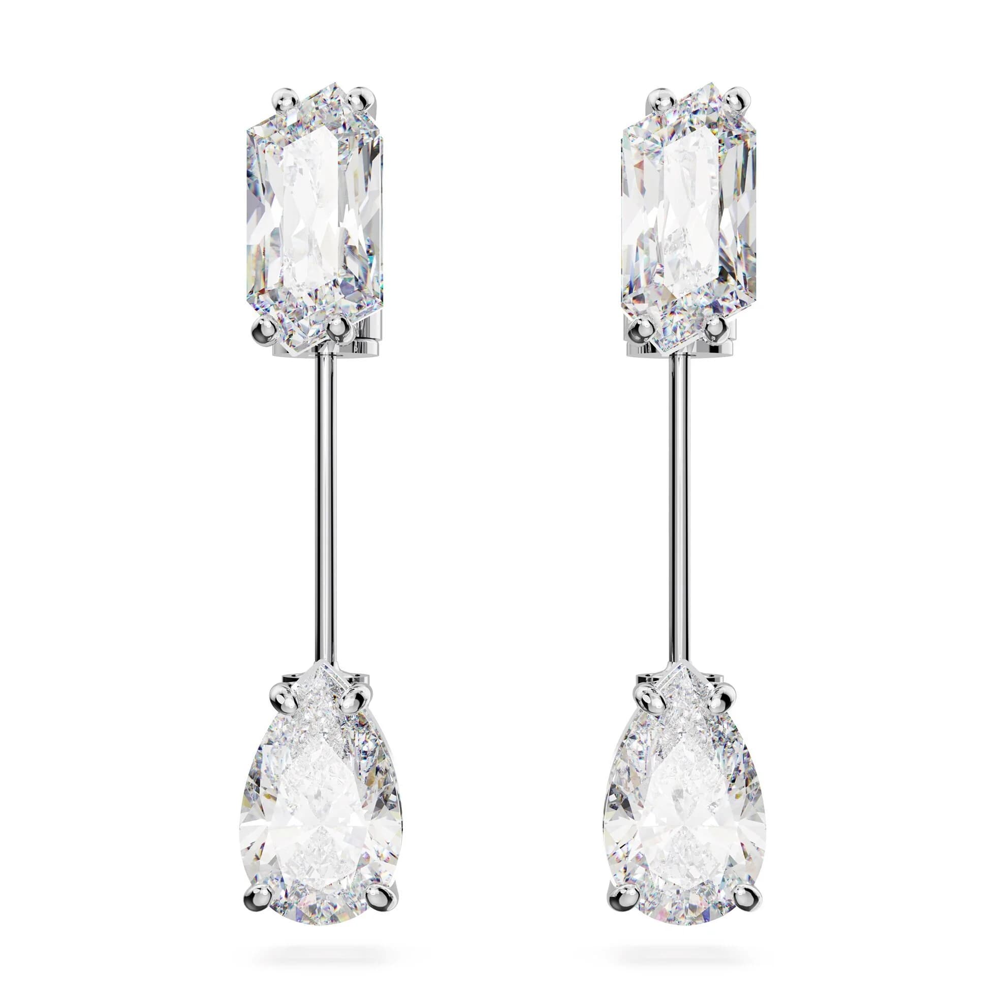 گوشواره سفید سواروسکی اورجینال Swarovski Mesmera Çubuk küpeler 5661682 — تصویر ۳