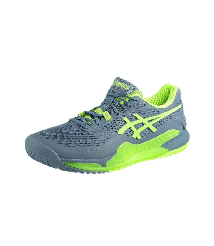 کفش تنیس مردانه اسیکس Gel Resolution 9 Steel Blue/Hazard Green