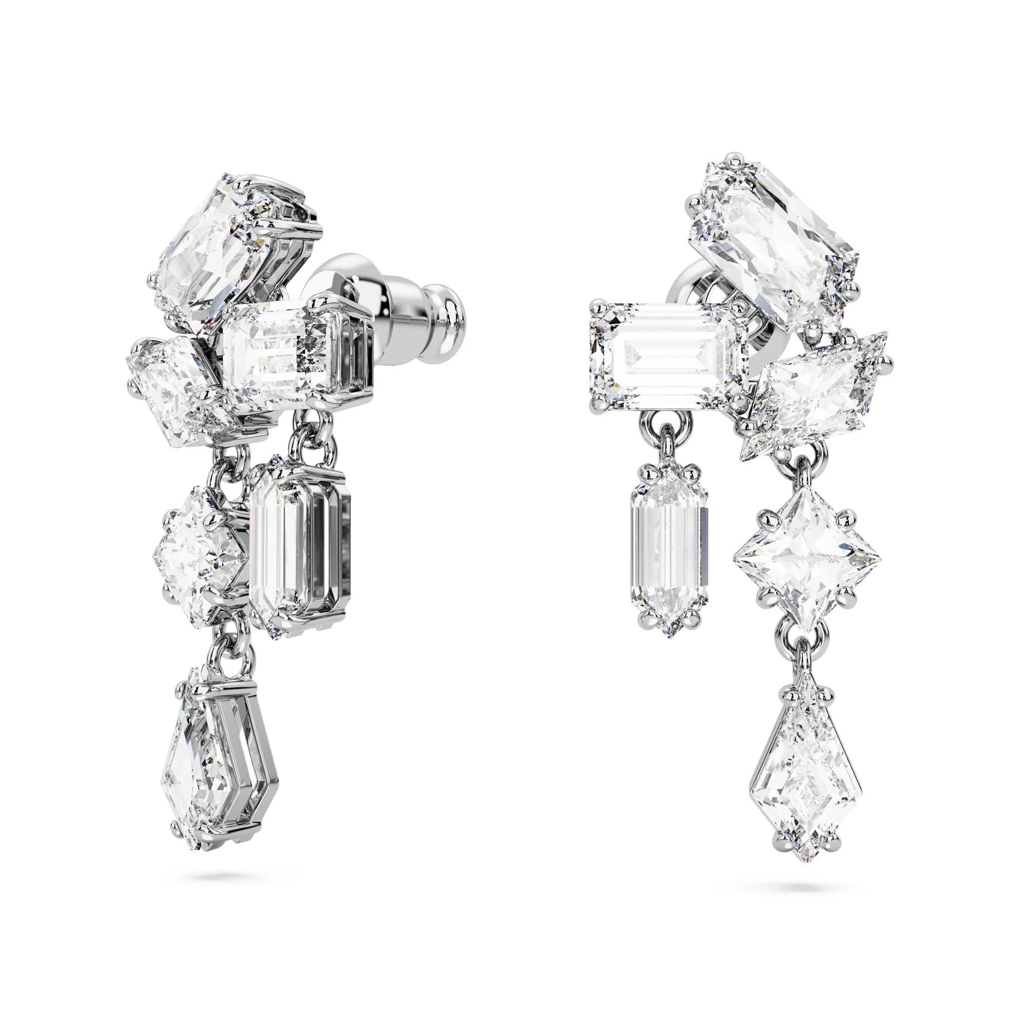 گوشواره سفید سواروسکی اورجینال Swarovski Mesmera damla küpeler 5665825 — تصویر ۵