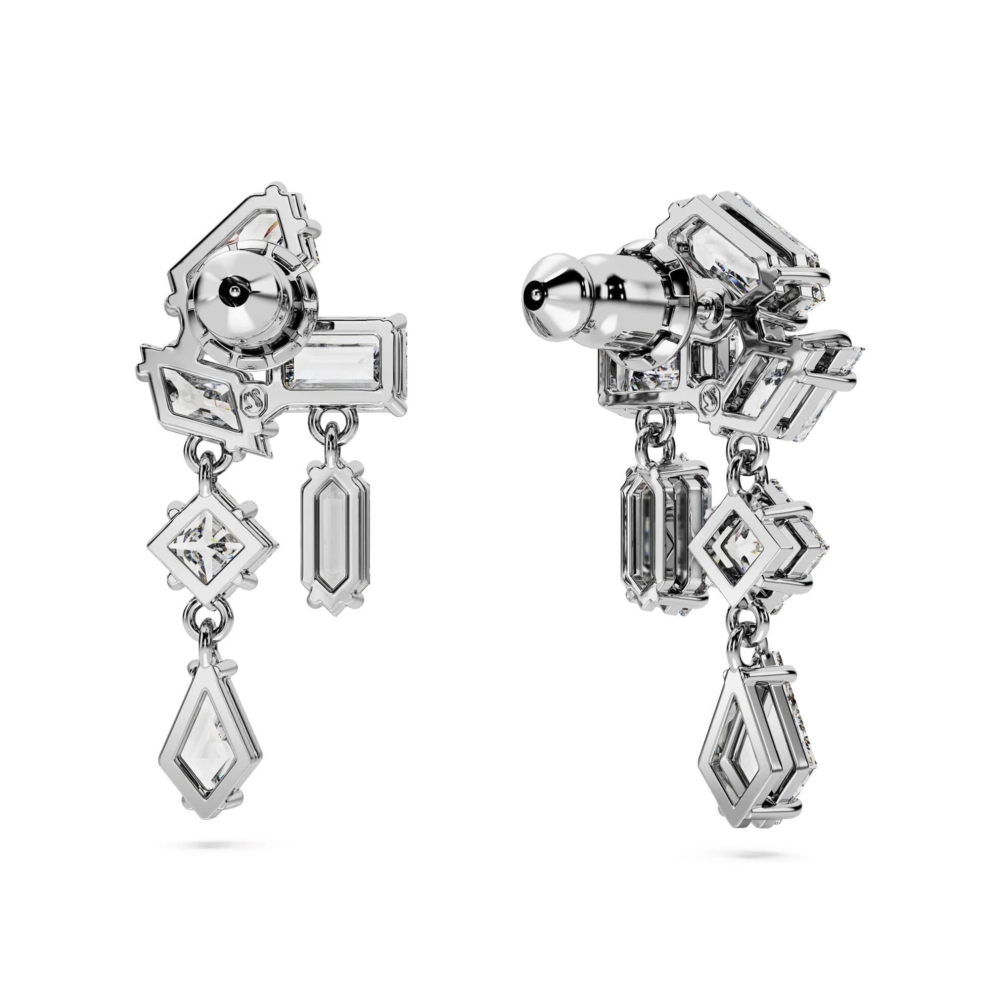 گوشواره سفید سواروسکی اورجینال Swarovski Mesmera damla küpeler 5665825 — تصویر ۴